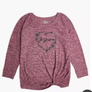 Lane Bryant Heathered Purple Embroidered Inspire Sweatshirt, Sz 14/16 - VGUC
